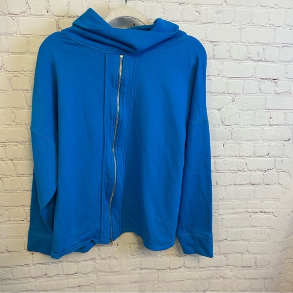 Ruby Ribbon royal blue cowl neck zip back pullover sweater size XL athleisure - Picture 5 of 8